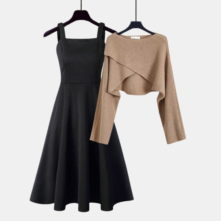 Beatrice | A-Line Dress with Cropped Knit Sweater