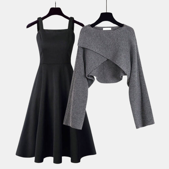 Beatrice | A-Line Dress with Cropped Knit Sweater