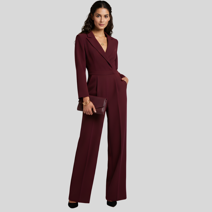 Rosalie | Wide Leg Jumpsuit With Wrap Front