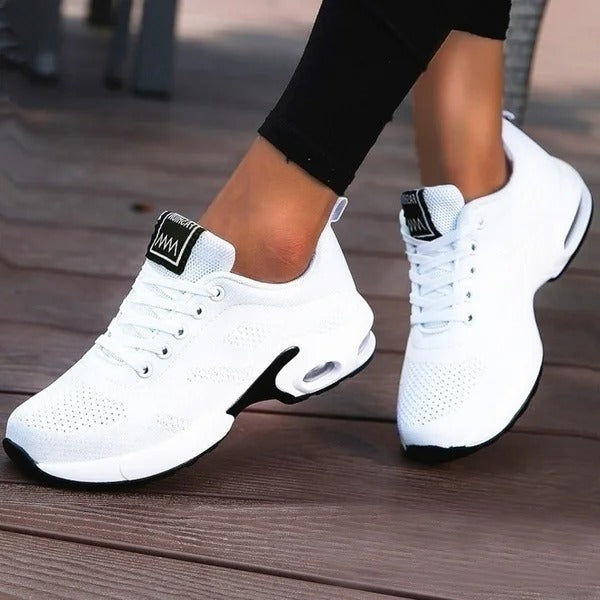 Alyssa | Mesh Lace Up Sneakers with Air Cushion Sole