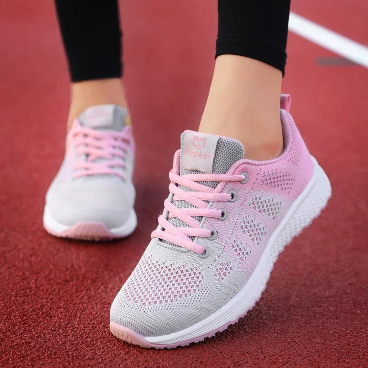 Alyssa | Mesh Lace Up Sneakers with Air Cushion Sole