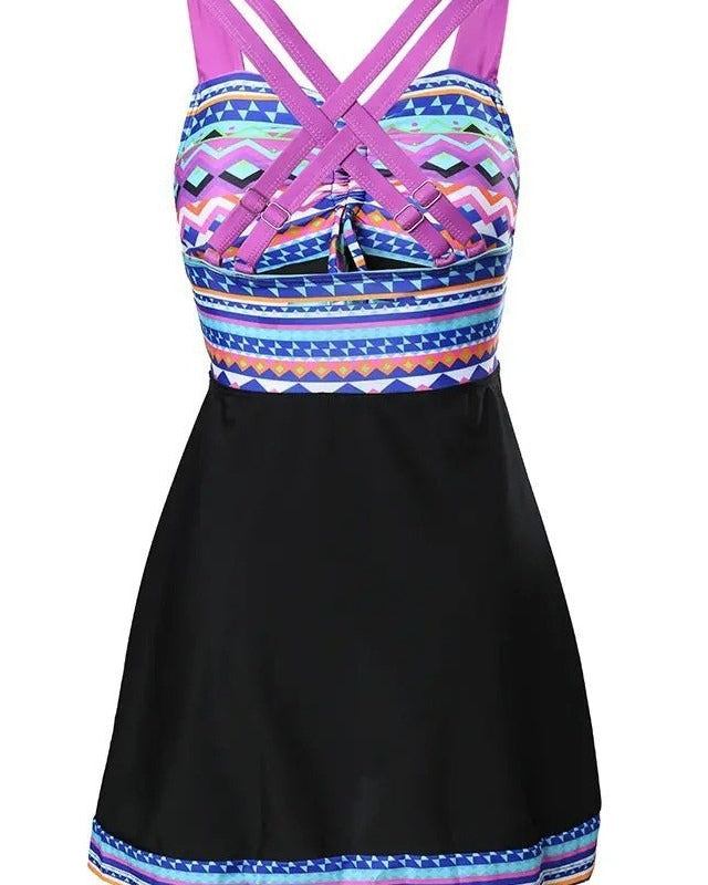 Abigail | Printed Swim Dress with Ruched Bust Detail