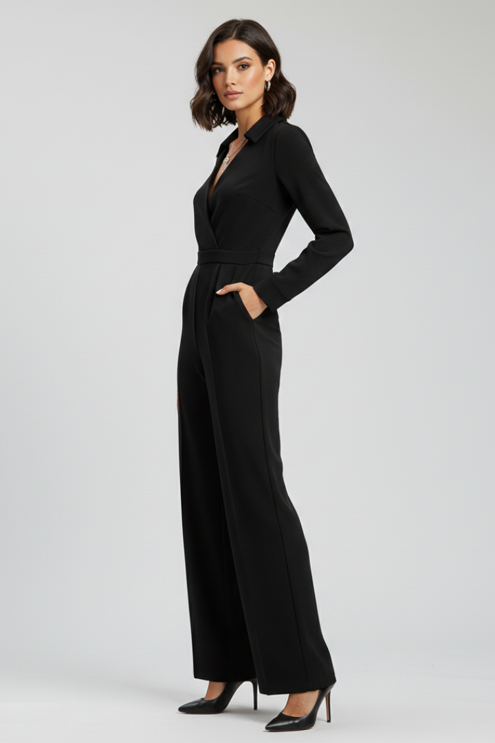 Adeline | Wide Leg Jumpsuit With Collar