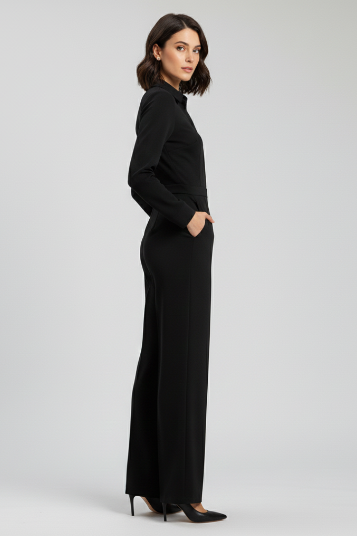 Adeline | Wide Leg Jumpsuit With Collar