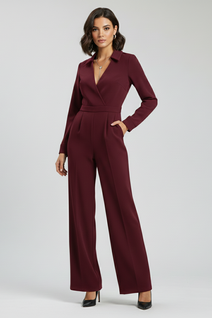 Adeline | Wide Leg Jumpsuit With Collar