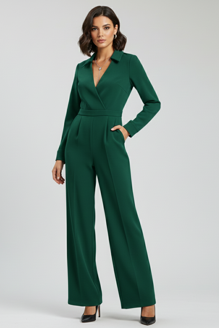 Adeline | Wide Leg Jumpsuit With Collar