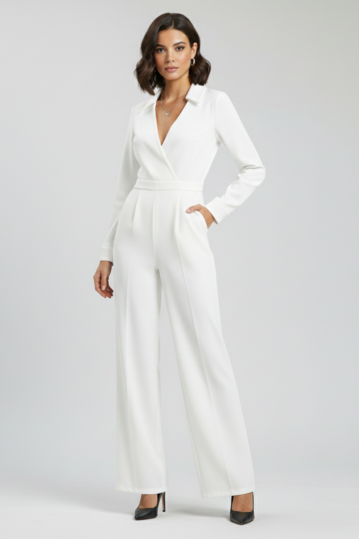 Adeline | Wide Leg Jumpsuit With Collar