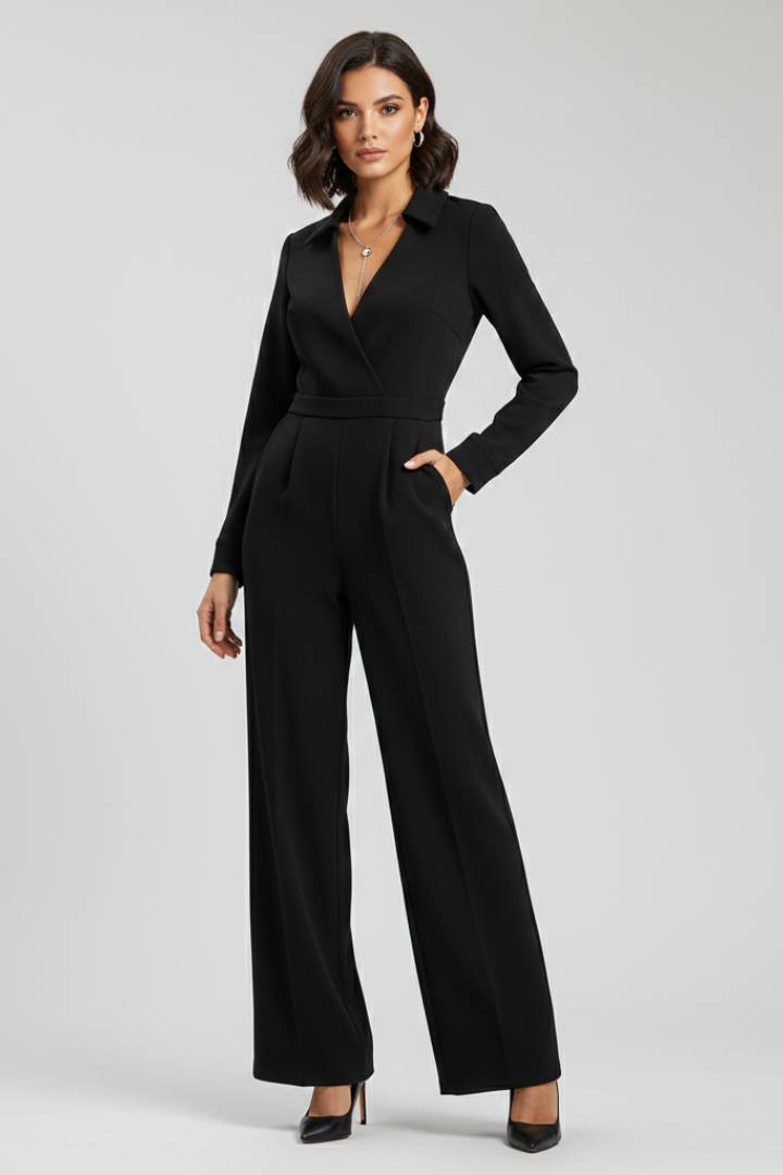 Adeline | Wide Leg Jumpsuit With Collar