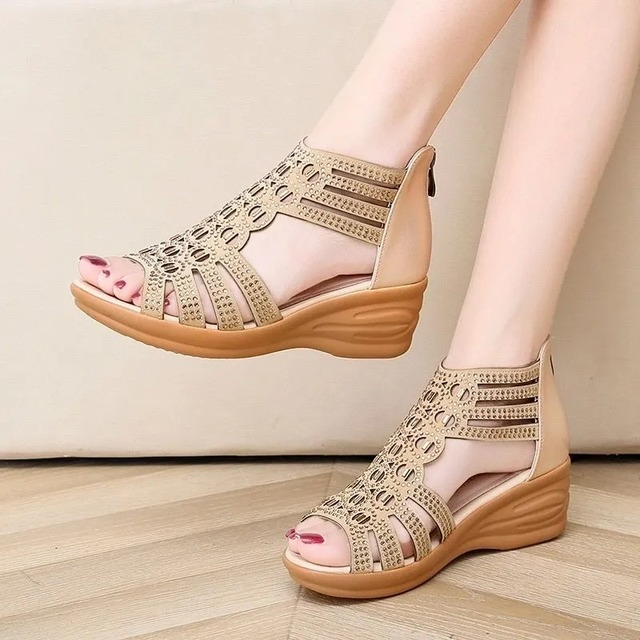 Adriana | Wedge Sandals with Cutout Strap Design