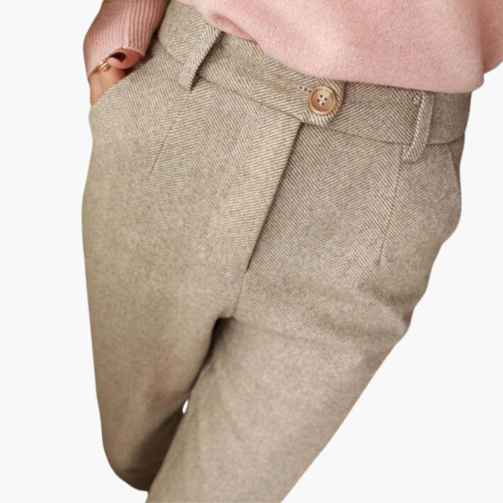 Aiden | Straight Leg Pants with Button Detail