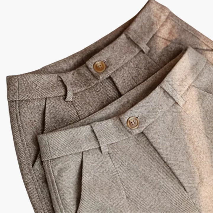 Aiden | Straight Leg Pants with Button Detail