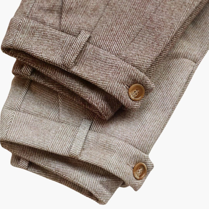 Aiden | Straight Leg Pants with Button Detail