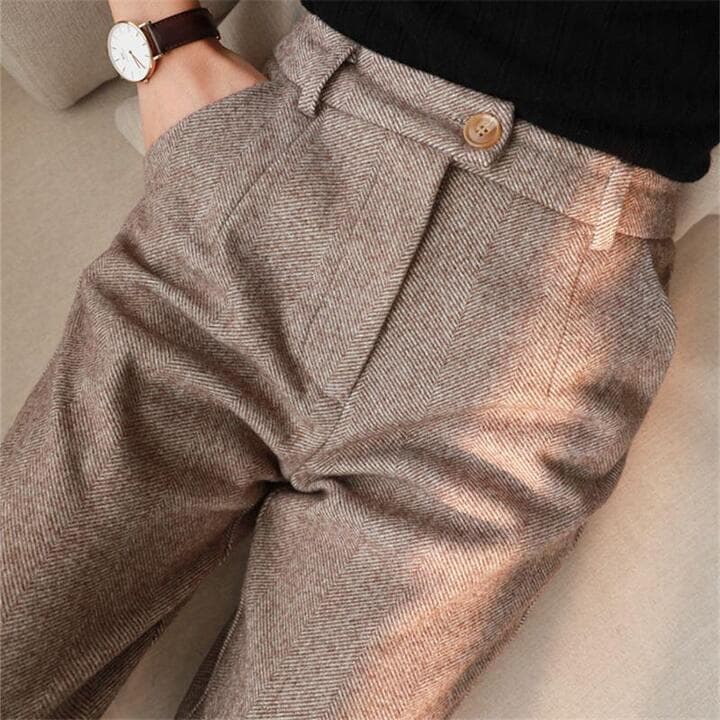 Aiden | Straight Leg Pants with Button Detail