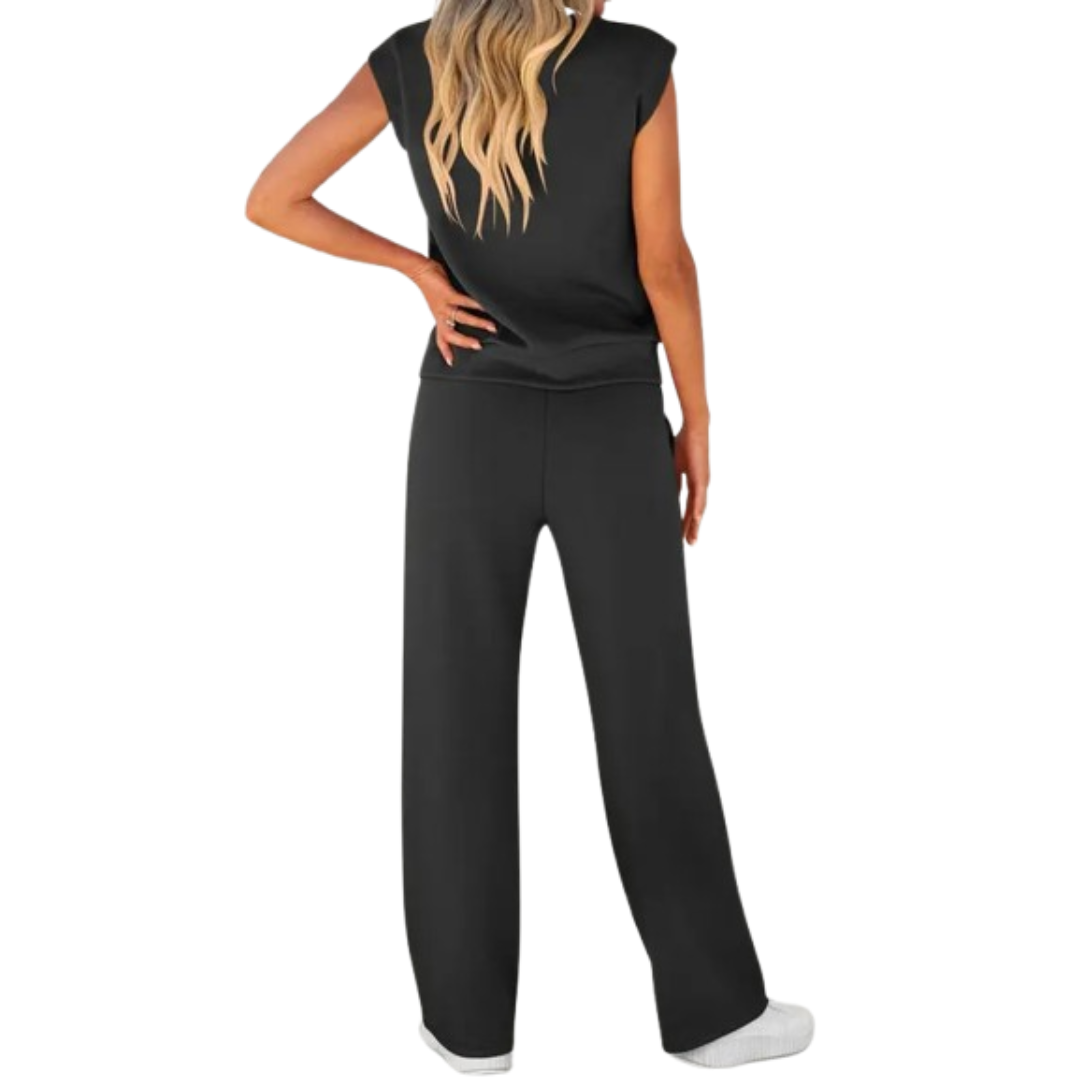 Alana | Two Piece Set with Sleeveless Top and Straight Leg Pants