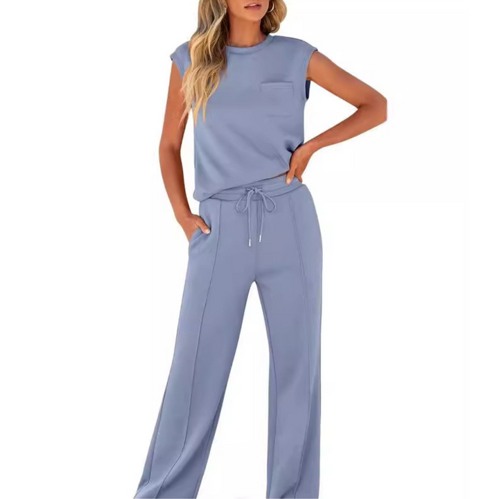 Alana | Two Piece Set with Sleeveless Top and Straight Leg Pants
