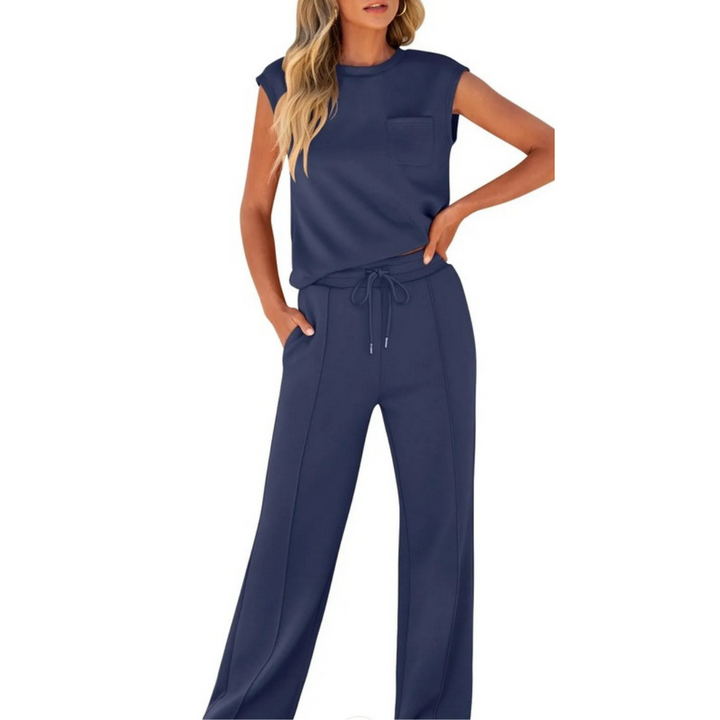 Alana | Two Piece Set with Sleeveless Top and Straight Leg Pants