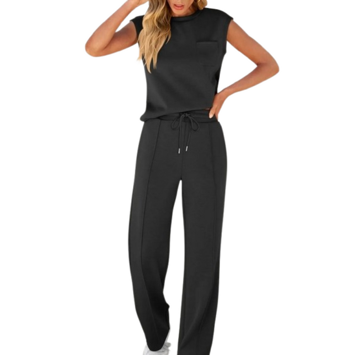 Alana | Two Piece Set with Sleeveless Top and Straight Leg Pants