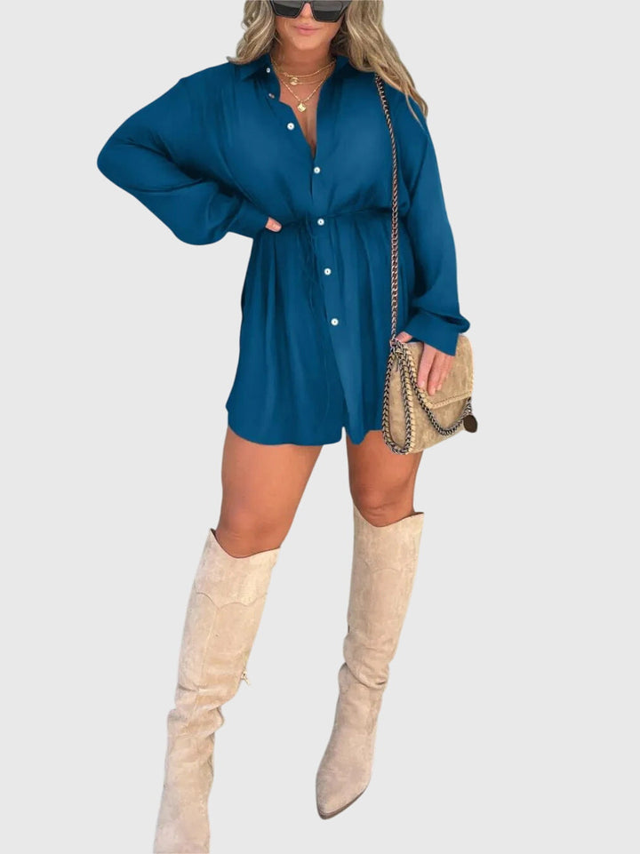 Alveria | Classic Shirt Dress with Tie Waist