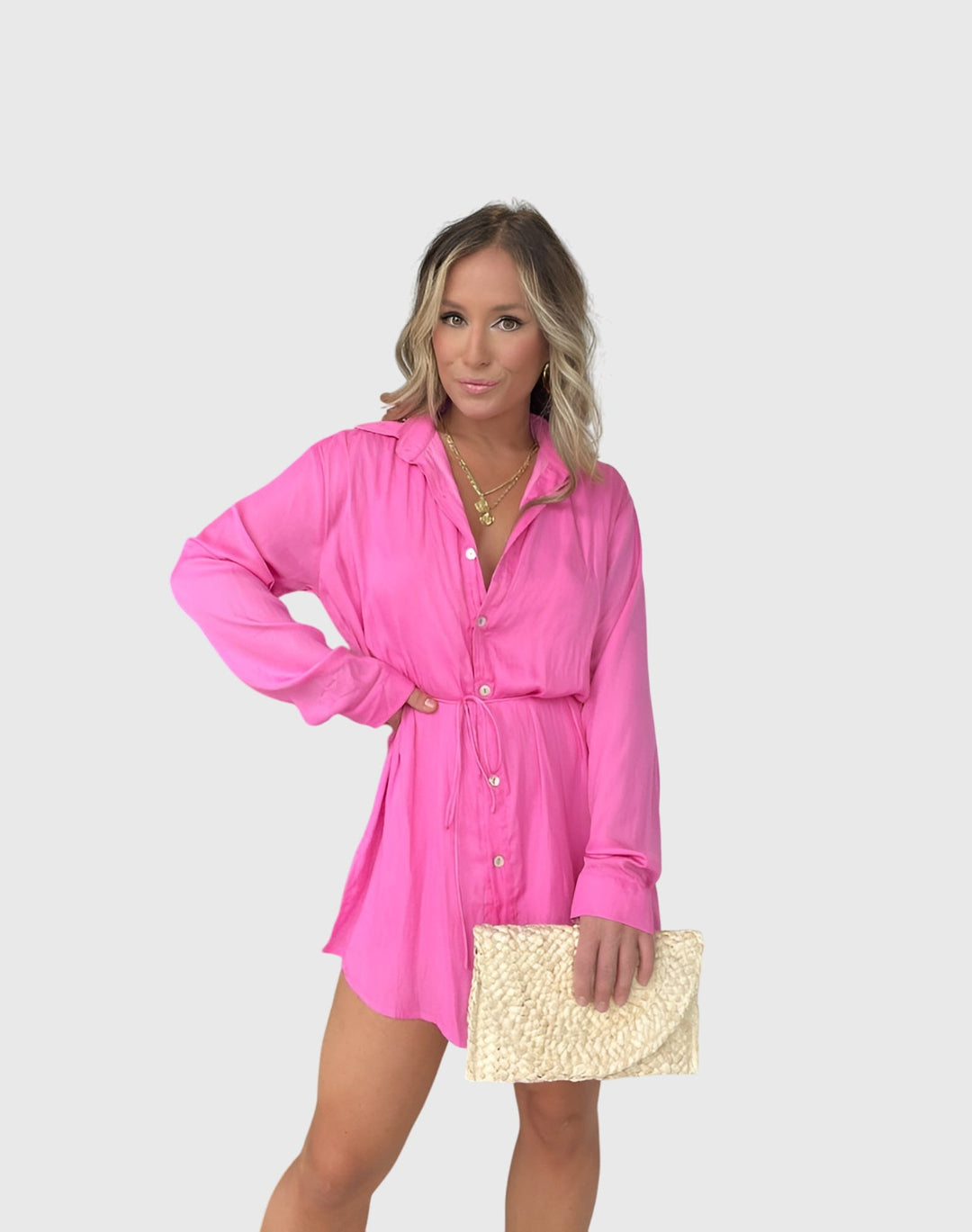 Alveria | Classic Shirt Dress with Tie Waist
