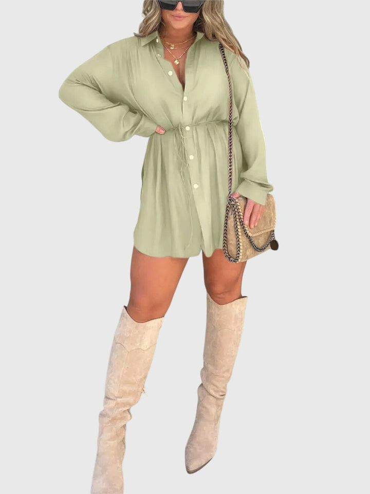 Alveria | Classic Shirt Dress with Tie Waist
