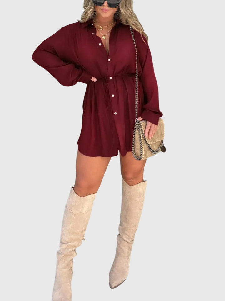 Alveria | Classic Shirt Dress with Tie Waist