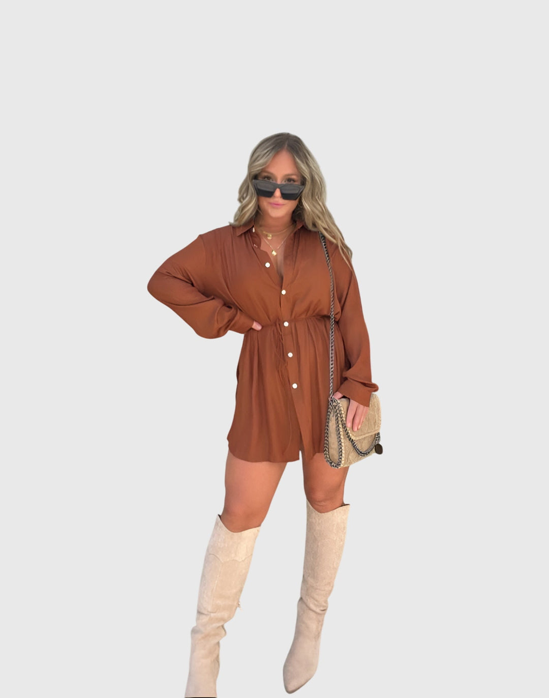 Alveria | Classic Shirt Dress with Tie Waist