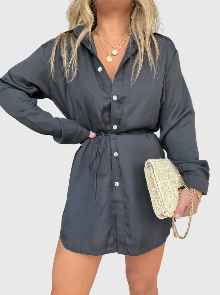 Alveria | Classic Shirt Dress with Tie Waist