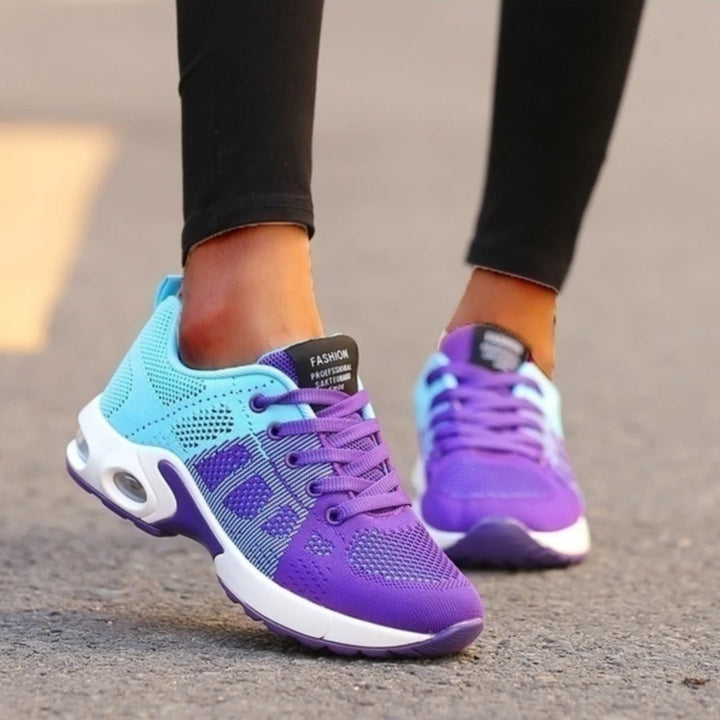 Alyssa | Mesh Lace Up Sneakers with Air Cushion Sole