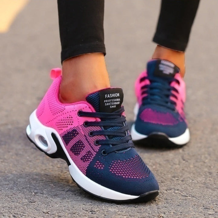 Alyssa | Mesh Lace Up Sneakers with Air Cushion Sole