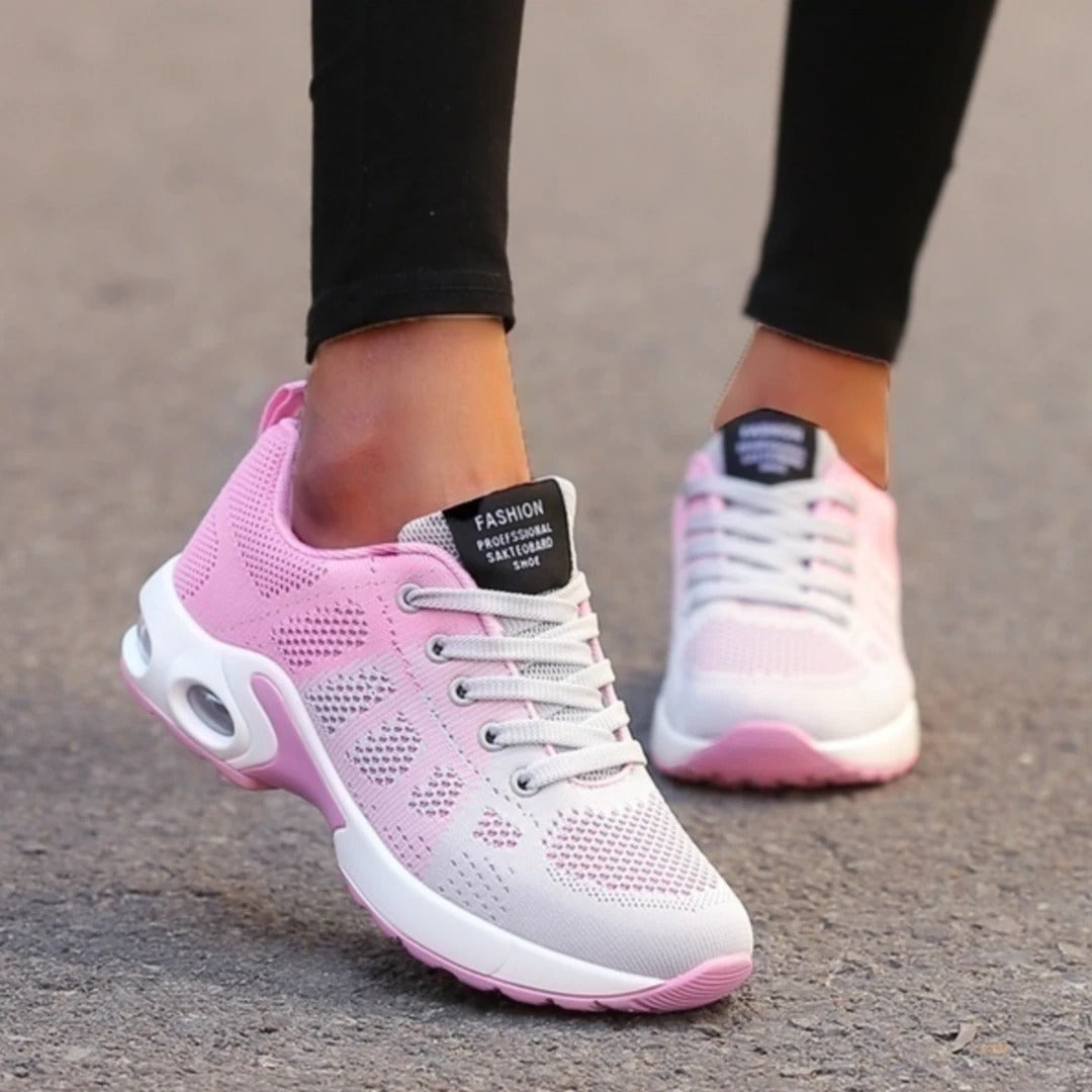 Alyssa | Mesh Lace Up Sneakers with Air Cushion Sole