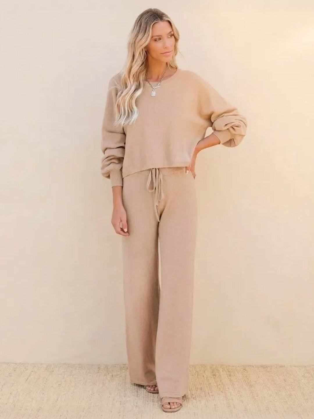 Amaris | Chic Two Piece Set with Off Shoulder Top and Wide Leg Pants