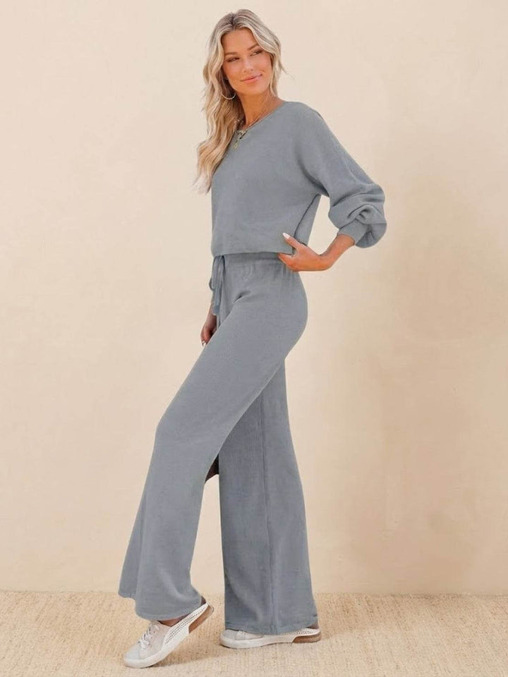 Amaris | Chic Two Piece Set with Off Shoulder Top and Wide Leg Pants