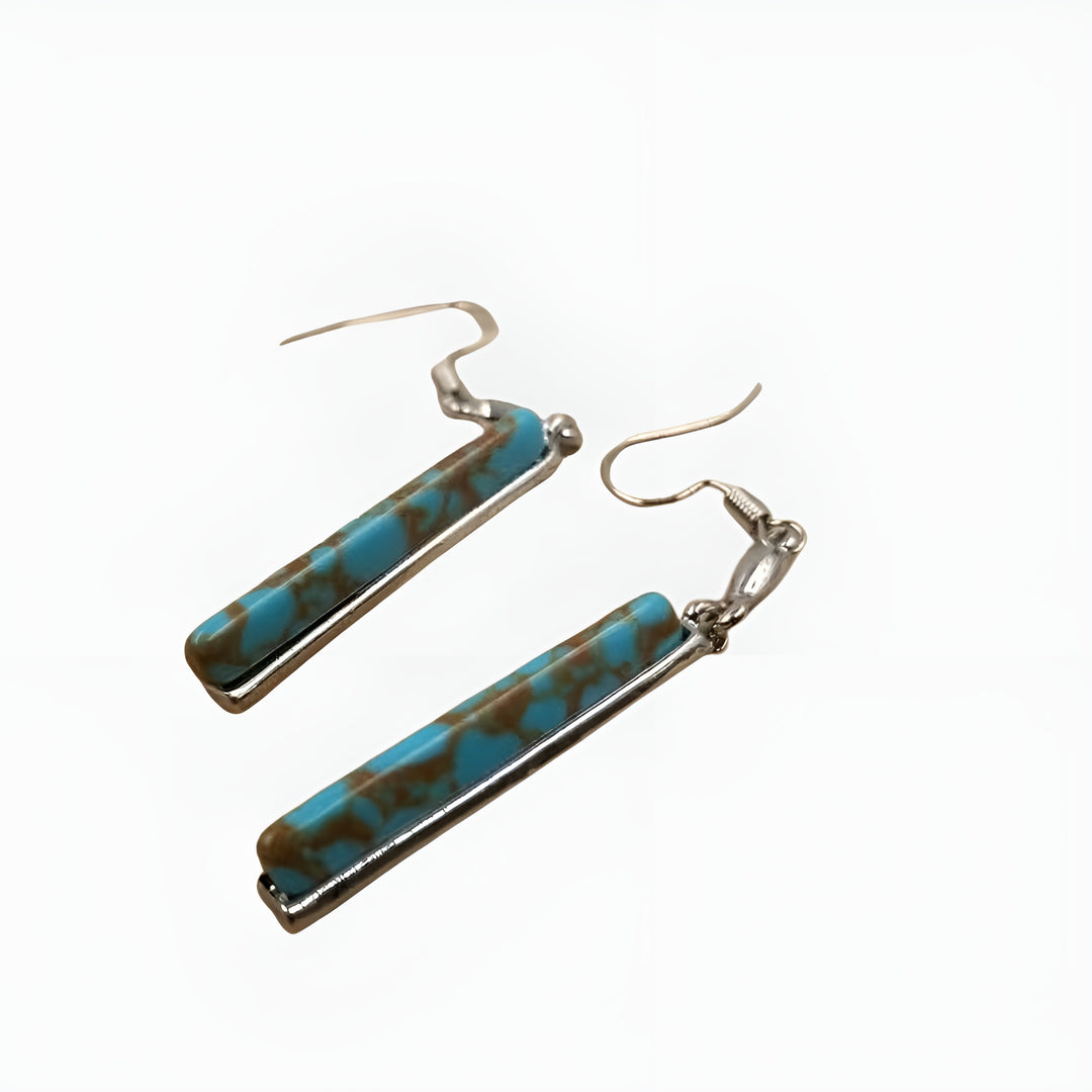 Anika | Western Drop Earrings with Stone Inlay