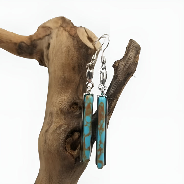 Anika | Western Drop Earrings with Stone Inlay