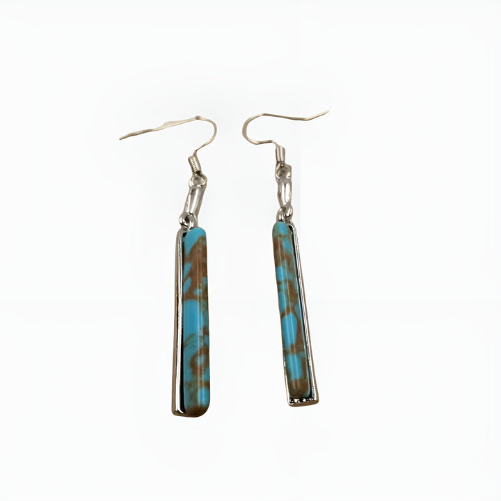 Anika | Western Drop Earrings with Stone Inlay