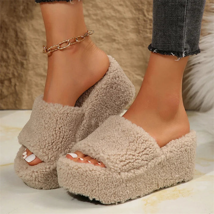Apollonia | Platform Slide Sandals with Textured Upper