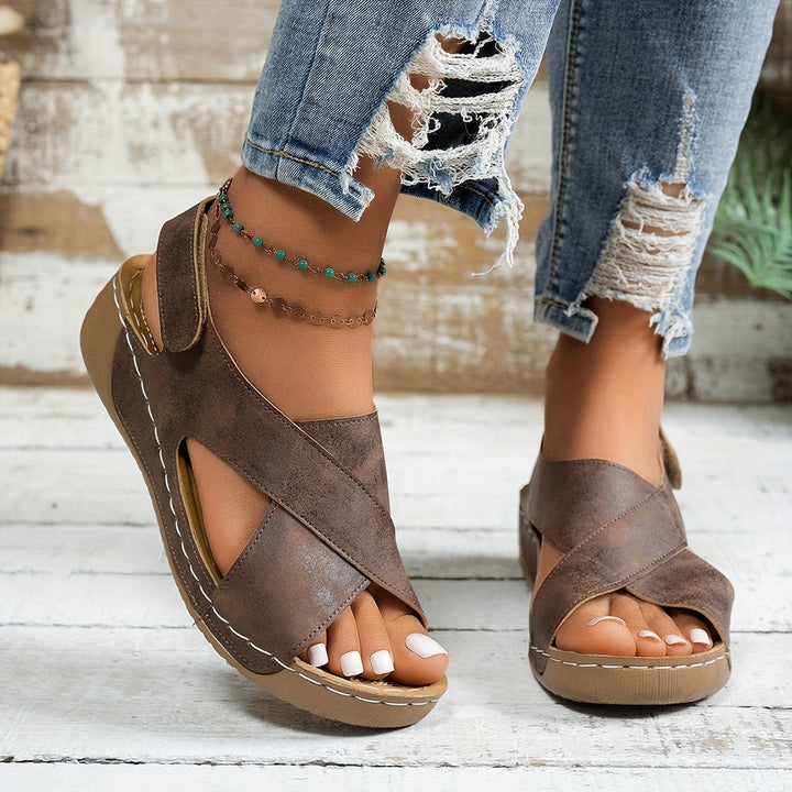 Ardella | Platform Sandals with Cross Strap Design
