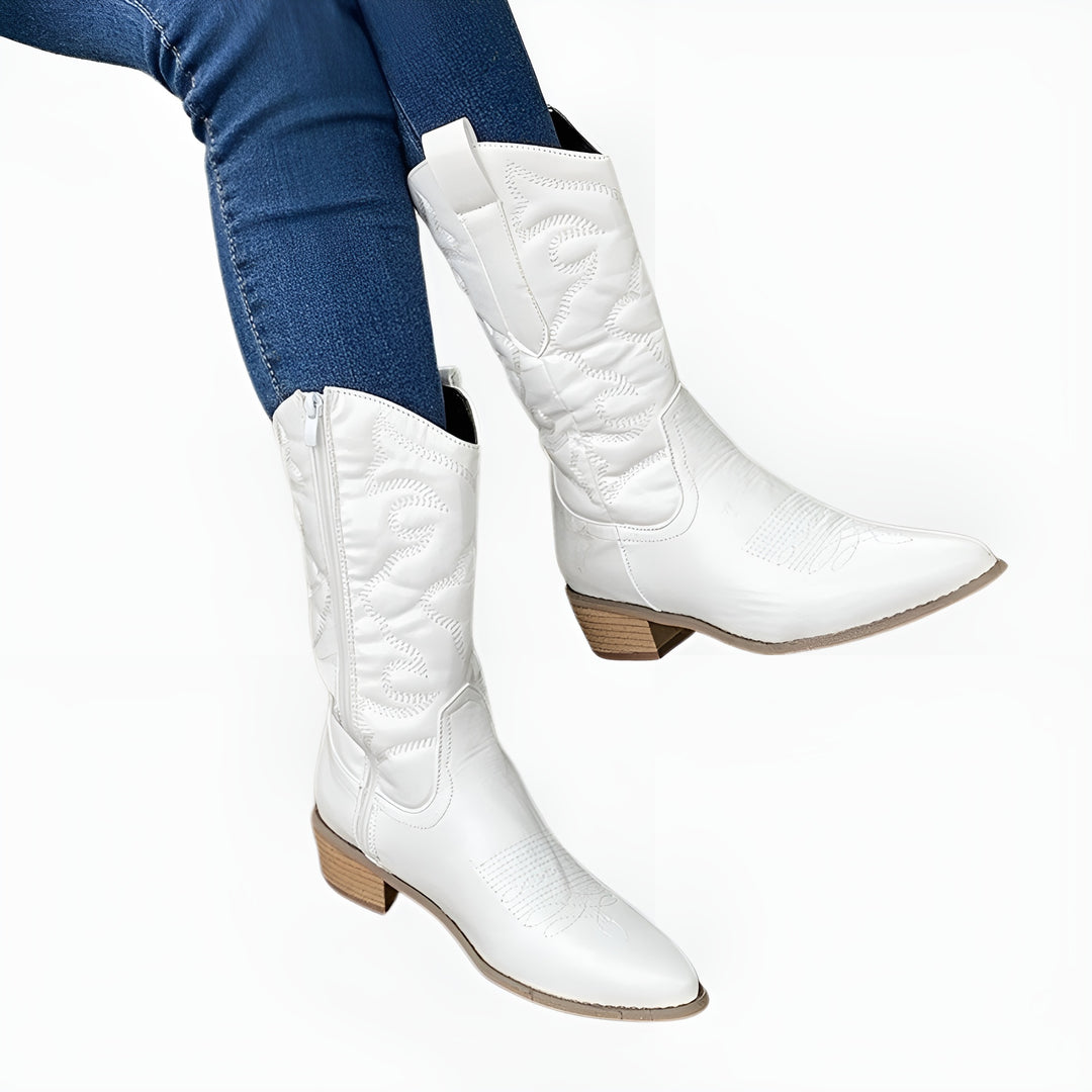 Ardis | Western Ankle Boots with Embroidered Detail