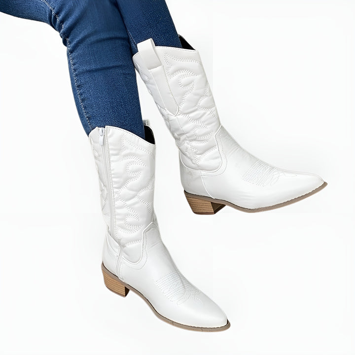 Ardis | Western Ankle Boots with Embroidered Detail
