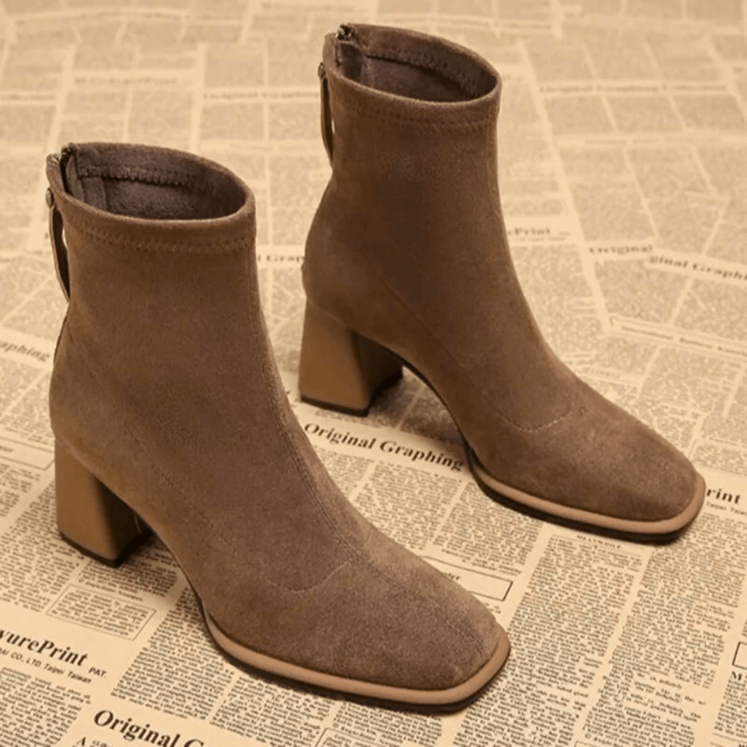 Aria | Pointed Toe Ankle Boots with Block Heel