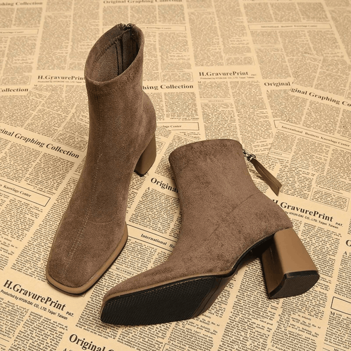 Aria | Pointed Toe Ankle Boots with Block Heel