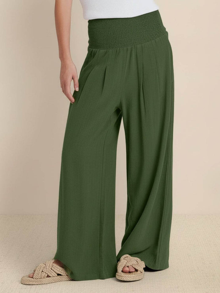 Aria | Wide Leg Pants With Smocked Waist