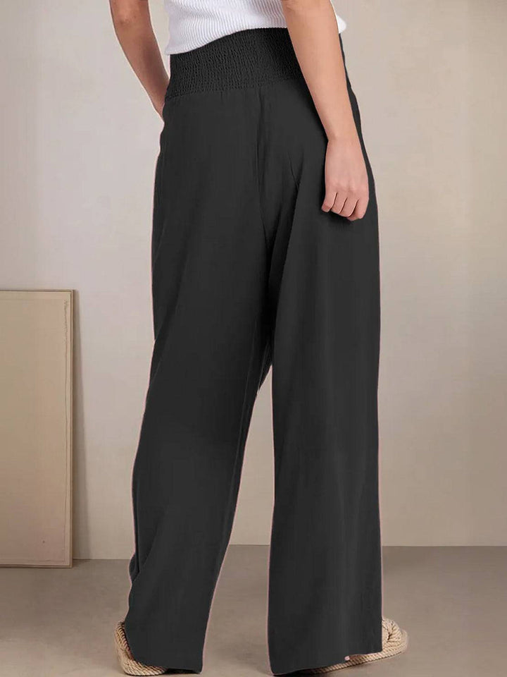 Aria | Wide Leg Pants With Smocked Waist