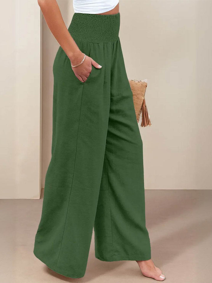 Aria | Wide Leg Pants With Smocked Waist