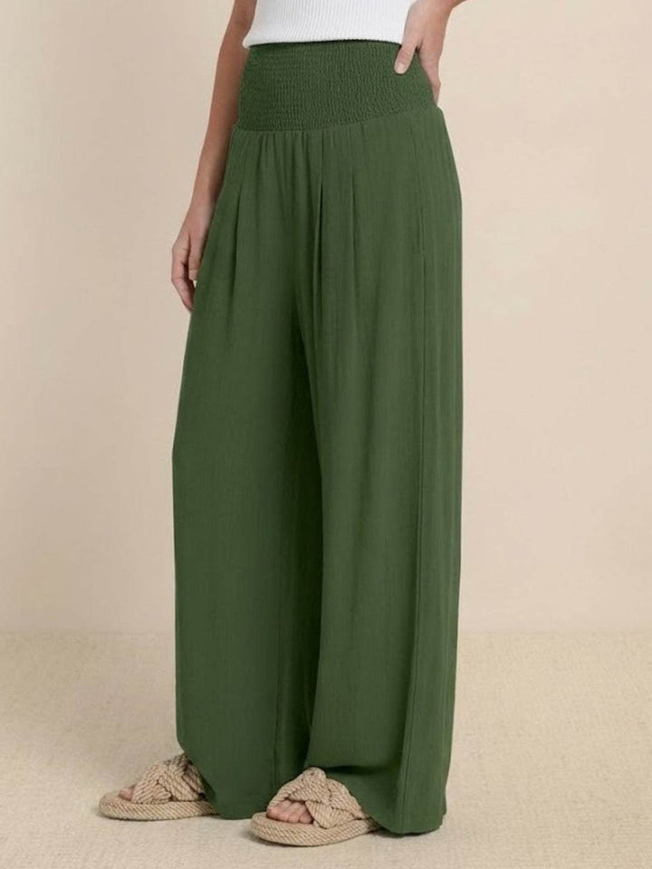 Aria | Wide Leg Pants With Smocked Waist