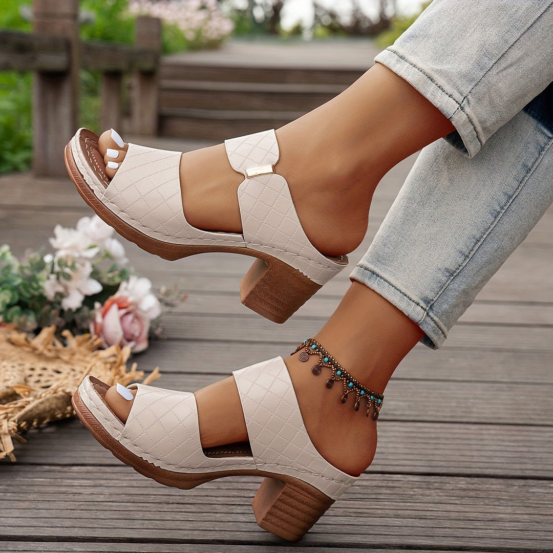 Ariana | Block Heel Sandals with Wide Strap
