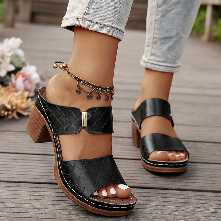 Ariana | Block Heel Sandals with Wide Strap