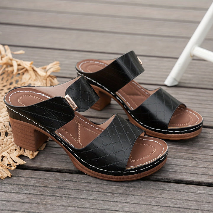 Ariana | Block Heel Sandals with Wide Strap