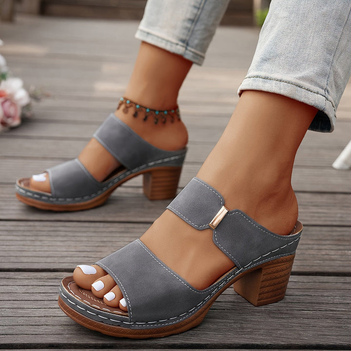 Ariana | Block Heel Sandals with Wide Strap