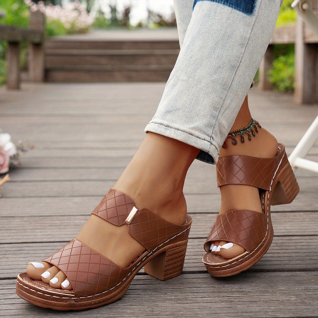 Ariana | Block Heel Sandals with Wide Strap